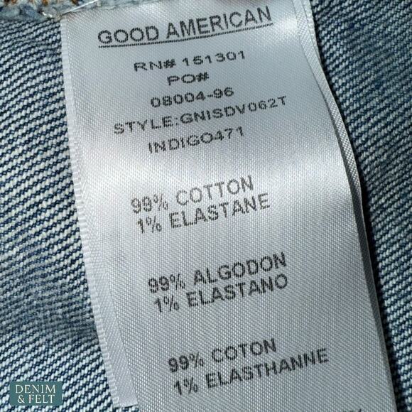 Good American Good 90s High Rise Distressed Denim Cutoff Shorts Size 10/30 - Picture 12 of 12